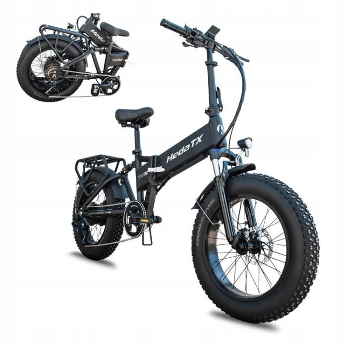 Vélo électrique Hedatx TX30 45KM-h 90KM 750W 48V 17Ah Roue aluminium pliante 20\