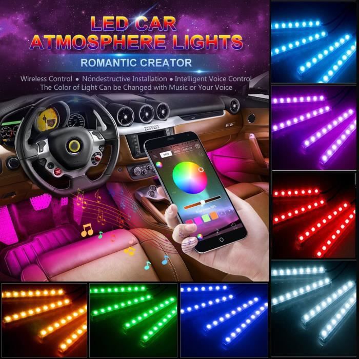 Rgb Led 7 Couleurs Neon Strip Light Music Telecommande Pour Voiture Eclairage Interieur Car4003 Achat Vente Kit De Fixation Rgb Led 7 Couleurs Neon Strip Cdiscount