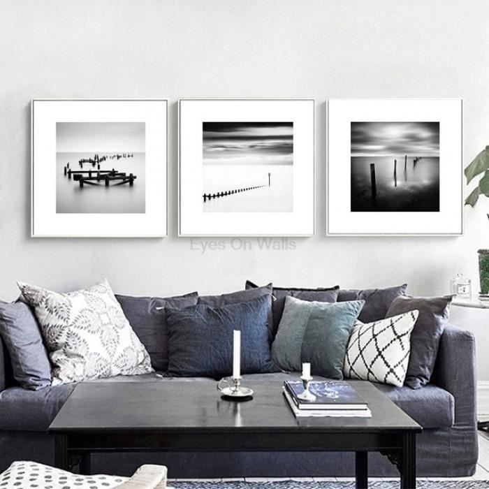 Noir Et Blanc Pographie De Paysage Marin Toile Peinture Nordique - Achat /  Vente tableau - toile - Soldes° ! Cdiscount