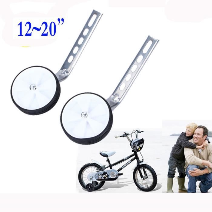 Roues Stabilisatrices d Entrainement de Velo 12 20 Stabilisateur de Velo Universel Reglable pour Enfant Blanc Cdiscount Sport