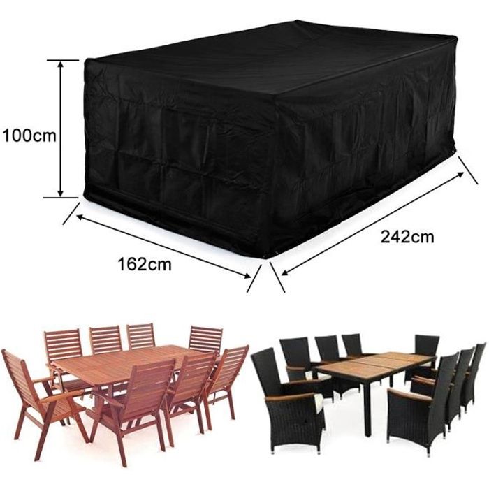 Grande housse de protection Haute Qualite Table Couverture Oxford Polyester pour meubles de jardin/patio