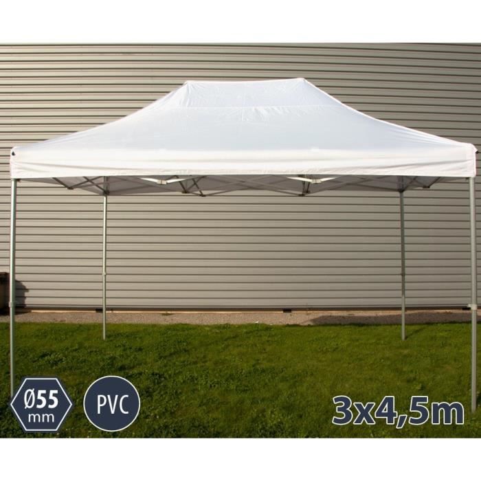 Tente barnum pliant - Captain Kover - 3x4,5m - Toit PVC 550g - Blanc -  Cdiscount Jardin