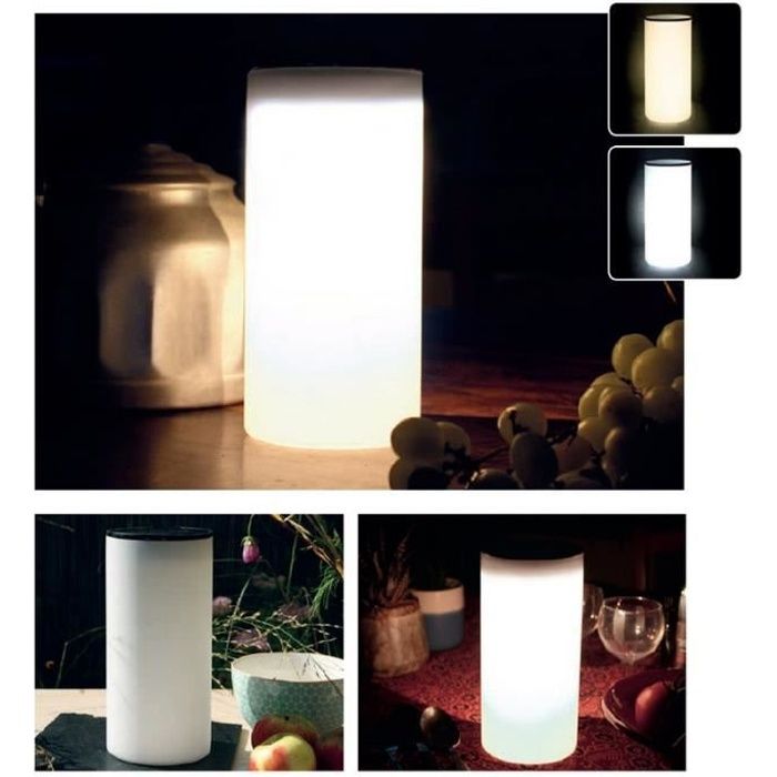 Lampe solaire - Alba - Verre fumé - Blanc chaud/froid - 40 lumens