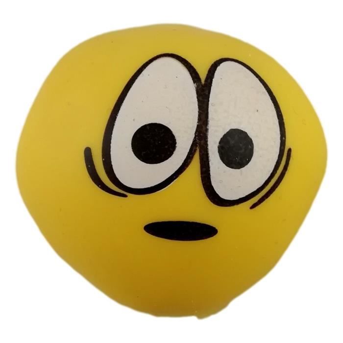 Balle Anti Stress Mousse Emoji 6,5 cm Détente Relaxation Zen