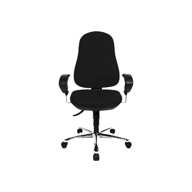 TOPSTAR Support SY Chaise opérateur accoudoirs en forme danneau pivotant polyester acier plaqué chrome noir TOPSTAR Support SY Chaise opérateur accoudoirs en forme danneau pivotant polyester acier plaqué chrome noir
