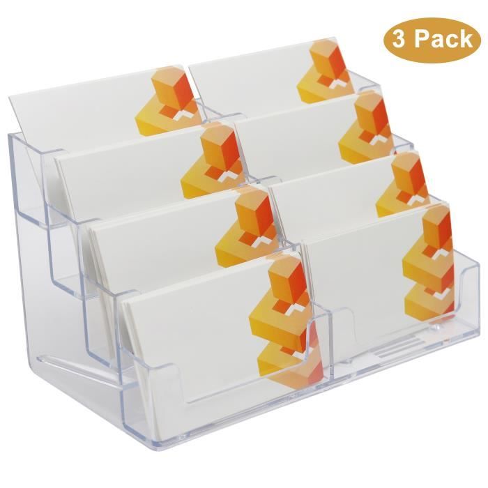 Presentoir Carte de Visite (Lot de 2) Porte Carte de Visite 4 Étages