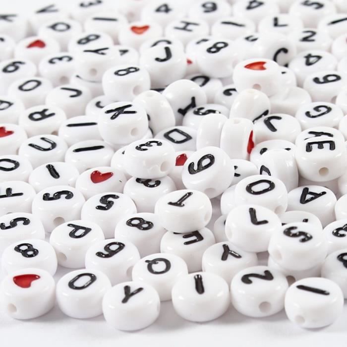 kit de 1100 perles de lettre alphabet pour bracelet tresse avec boite range I2O1 