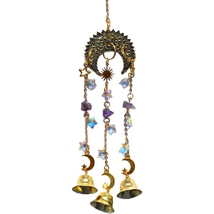 Carillon De Vent Cheval 90 Cm – Métal Bronze Rouge, 4 Tubes, 7 Chevaux, Décoration De Jardin Relaxante