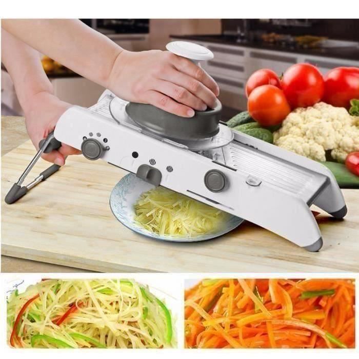 Mandoline de Cuisine Professionnel - Mandoline Légumes Réglable Multifonctions en Acier Inoxydable de avec Pied Antidérapant  M0D5B1