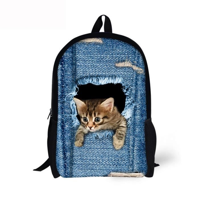 Chat Unisexe 3d Daypack Joli Sac A Dos De Scolaire De Animaux Imprimer Chaton Mignon Cowboy Voyage Camping Pour Garcons Filles Achat Vente Sac A Dos Soldes Sur