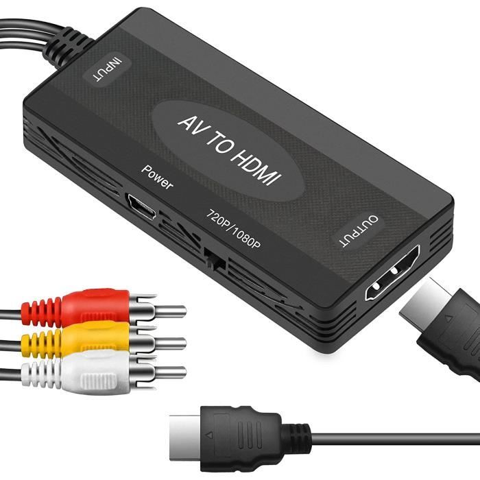 Convertisseur AV vers HDMI Convertisseur, AV HDMI Adaptateur 1080P AV  Entrée HDMI Sortie vidéo Composite Adaptateur pour PS3-Or A561 - Cdiscount  TV Son Photo