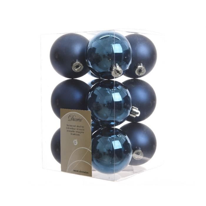 12 Boule De Noël Bleu Nuit Noël Décorations Tree 6cm