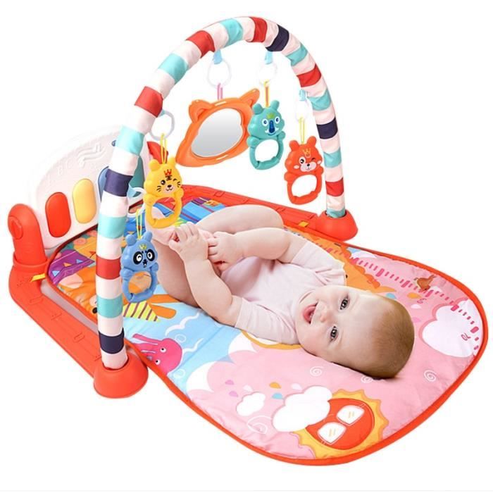 Tapis d'éveil,tapis d'activité pour bébé de 0 à 12 mois, tapis de  développement, hochets souples, jouets musicaux, - Type Orange