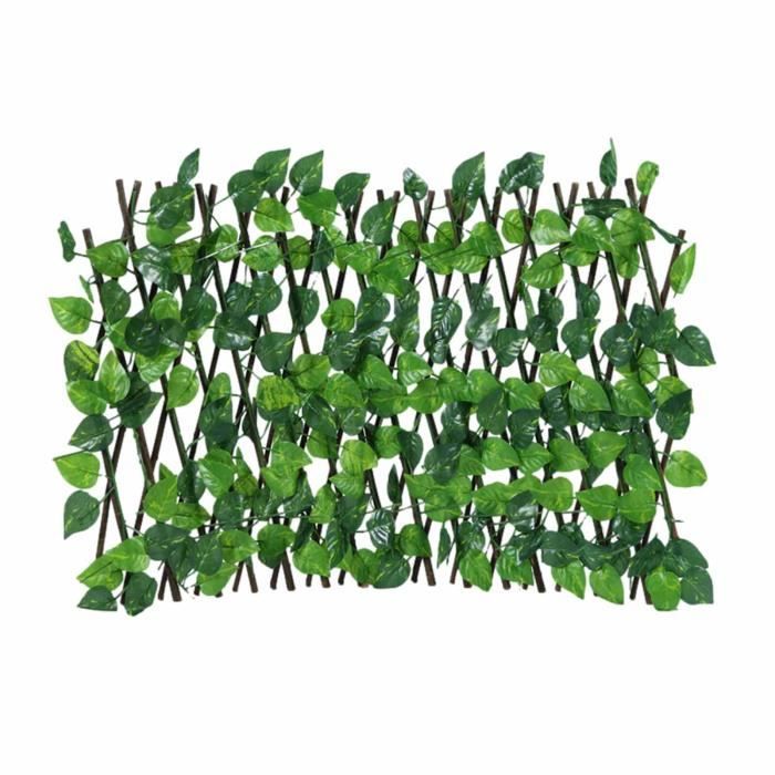 Treillis De Jardin Extensible – Support Pour Plantes Grimpantes – PVC Vert – 180 X 30 Cm Déplié – Fixation Mur Ou Sol