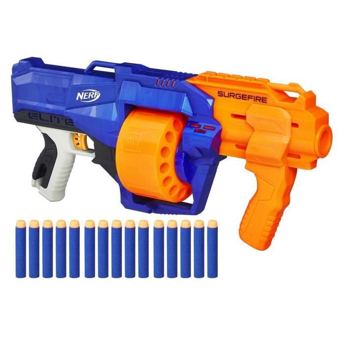 Pistolet Flechette mousse Nerf Elite Surgefire et Flechettes Nerf