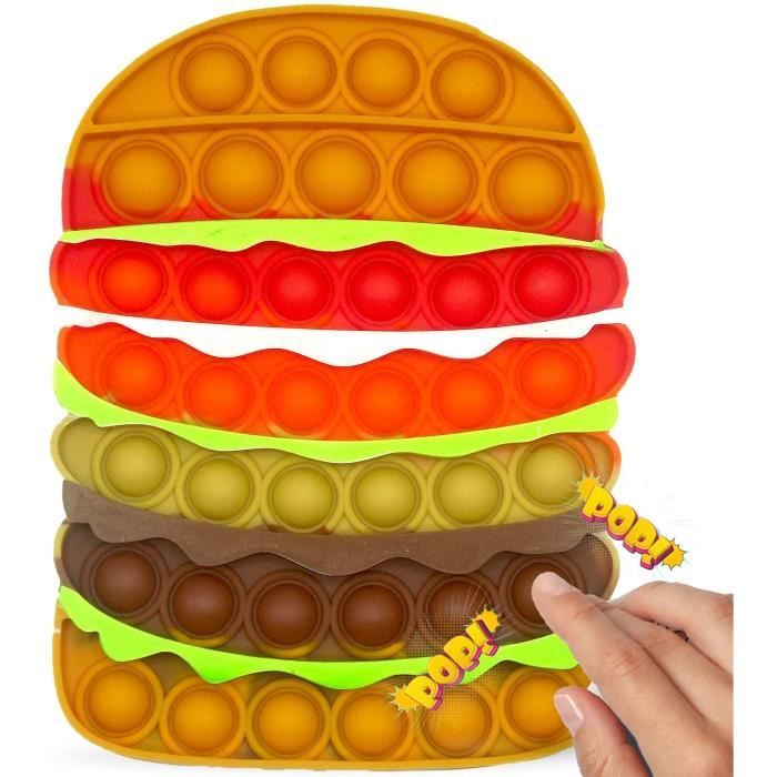 Pop it toys hamburger - anti stress, popit jeux pas cher, objet satisfaisant ,jouet à presser en silicone pour adultes et enfants - Cdiscount Jeux -  Jouets