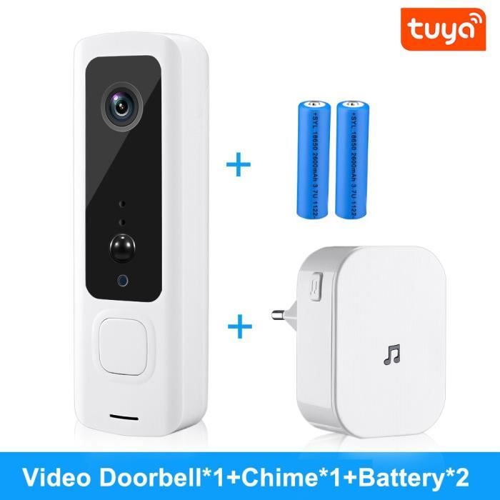 Wolf-Guard - Sonnette Intelligente Tuya WiFi, Caméra 1080P HD, Détecteur De Mouvement Sans Fil Audio Bidirectionnel Vision Nocturne Etanche