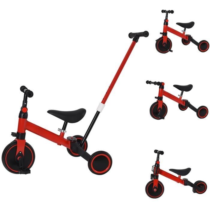 QIFAshma®TRICYCLE POUR ENFANT-(Rouge)-Vélo Bébé Draisienne-pour 1~4 Ans