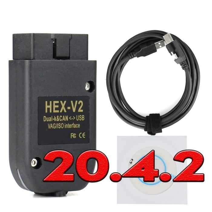 2021 HEX-V2 VAG COM 21.3 VAGCOM HEXV2 20.12 Interface USB POUR VW AUDI Skoda Siège Illimité VINs ATMEGA162 mu 20.4.2