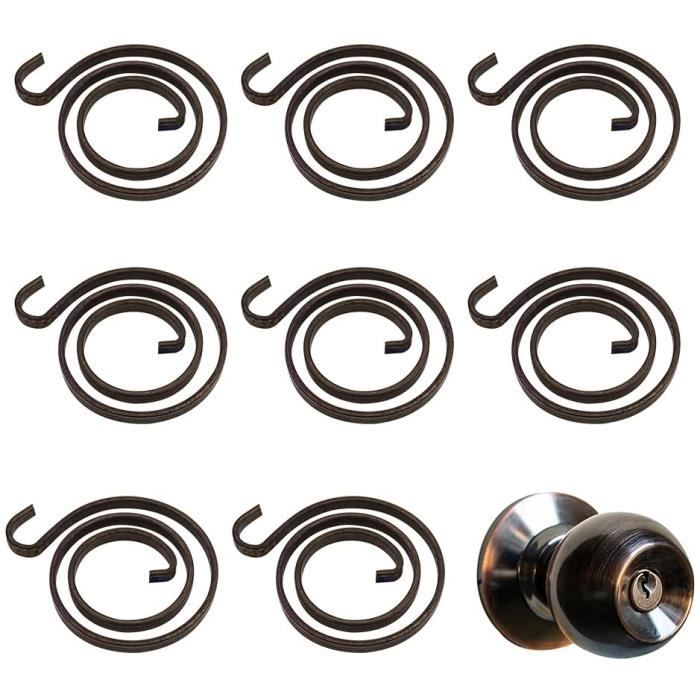 Kit De Réparation De Ressorts De Poignée De Porte De 2,5 Tours, Revêtement En Zinc Noir, Bobine De 6 X 2 Mm D'épaisseur Et 6 Circlips (2,5 Tours, 2 Mm