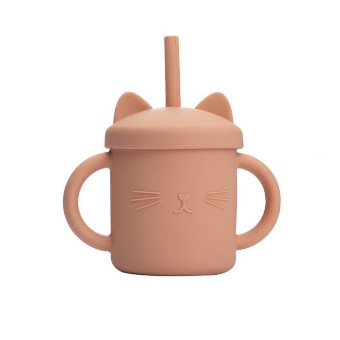 Verre A Eau Tasse A Eau En Silicone Pour Bebe Grande Tasse En Paille Sans Bpa 10 Couleurs Chat Mignon Type Tawny A Cdiscount Maison