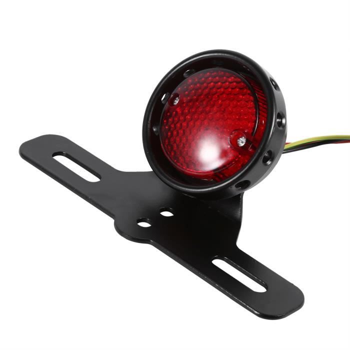 Lampe de feu arrière de frein arrière de moto LED pour Honda Kawasaki Suzuki Yamaha Dirt Bike tout-terrain double Sport UTVA TV Quad Runner personnalisé (Rouge