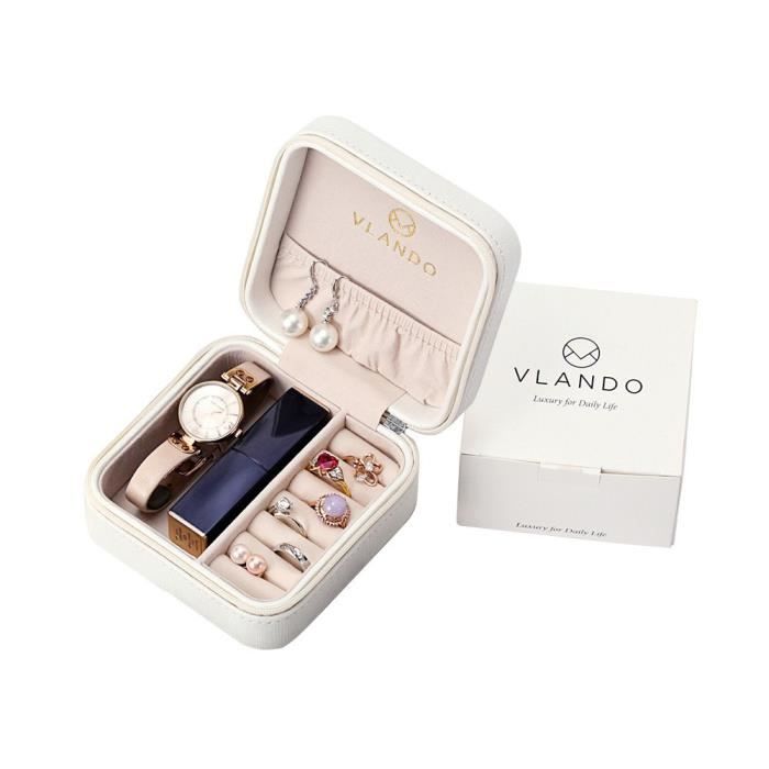taille mini portable et poids léger étui de rangement pour bagues rouges à lèvres boucles doreilles colliers Vlando Organiseur de bijoux pour le voyage 