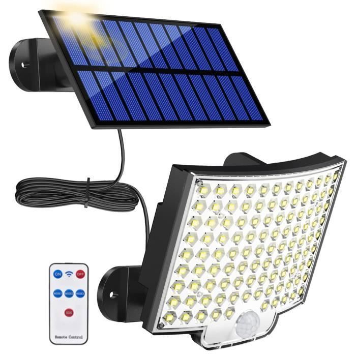 Lámpara Solar LED Exterior Con Detector De Movimiento | Impermeable, Con Control Remoto | 47cm De Largo, Ideal Para Jardín
