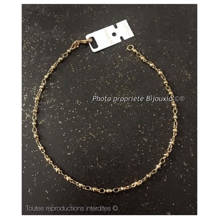 Chaîne de cheville fines boules - Bijouxia - Plaqué or 18 Carats - Bijoux Femme