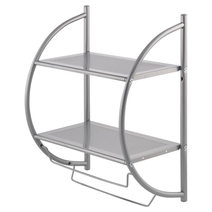 bremermann Étagère de salle de bains 2en1 2 étagères 2 porte-serviettes 44 5 x 54 5 x 25 cm gris