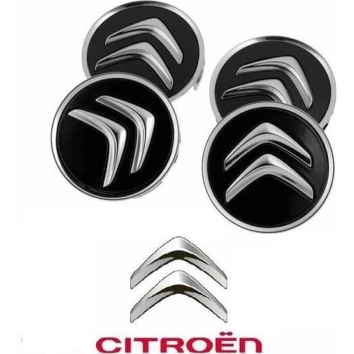 Set Di 4 Coprimozzi Nero Per Citroen - Ø60mm, Per C1, C3, C4, C5, C6, DS3, ABS, Facili Da Installare