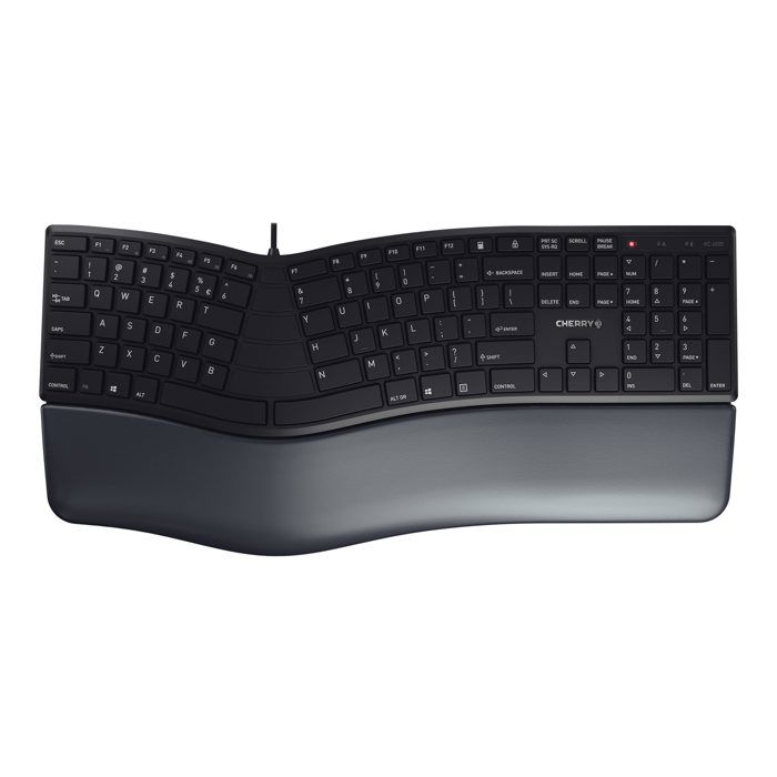 Clavier ergonomique - CHERRY - KC 4500 ERGO - Filaire - Repose-poignet rembourré - QWERTY