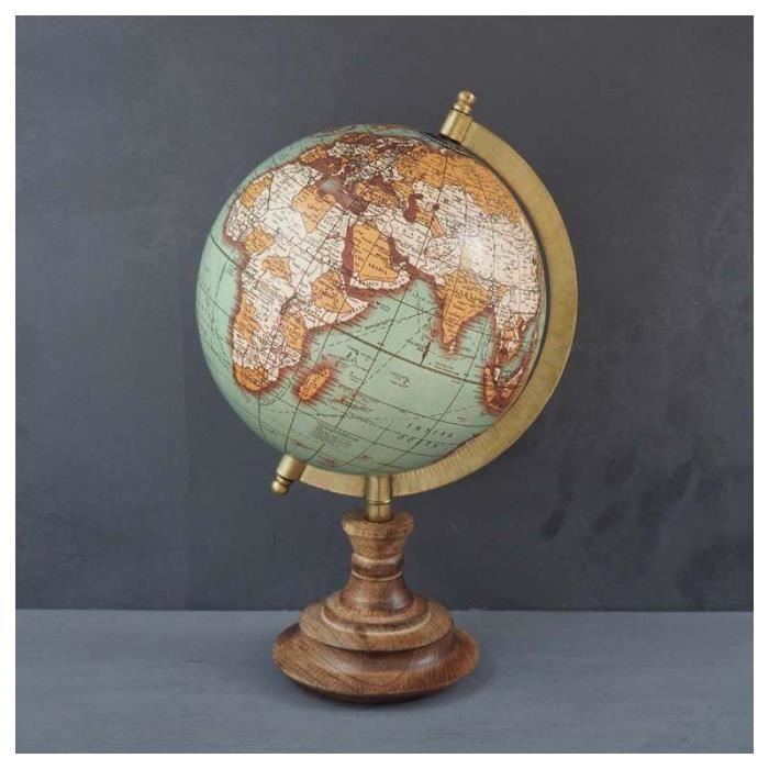 Globe terrestre vintage manguier 28x16 cm 16 cm Turquoise - Cdiscount Jeux  - Jouets