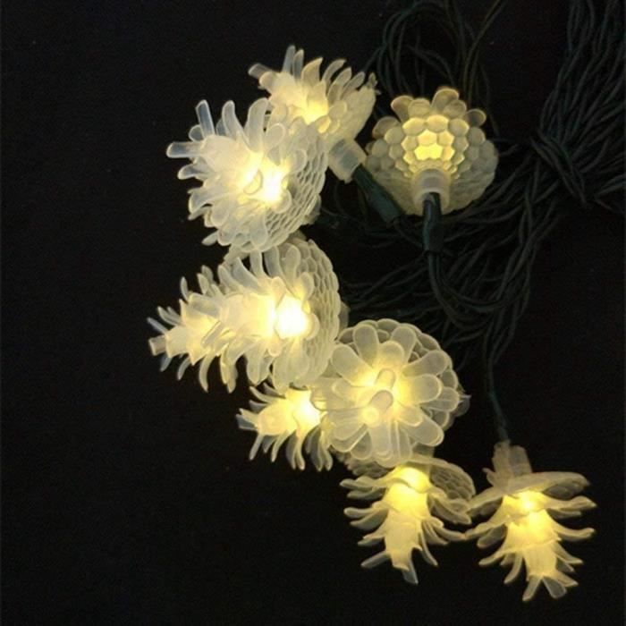 Guirlande Lumineuse Pomme de Pin, 2M 20LED Lampe Pomme de Pin, Guirlande de NoëL avec LumièRes Rouges et Pommes de Pin | Leroy Merlin