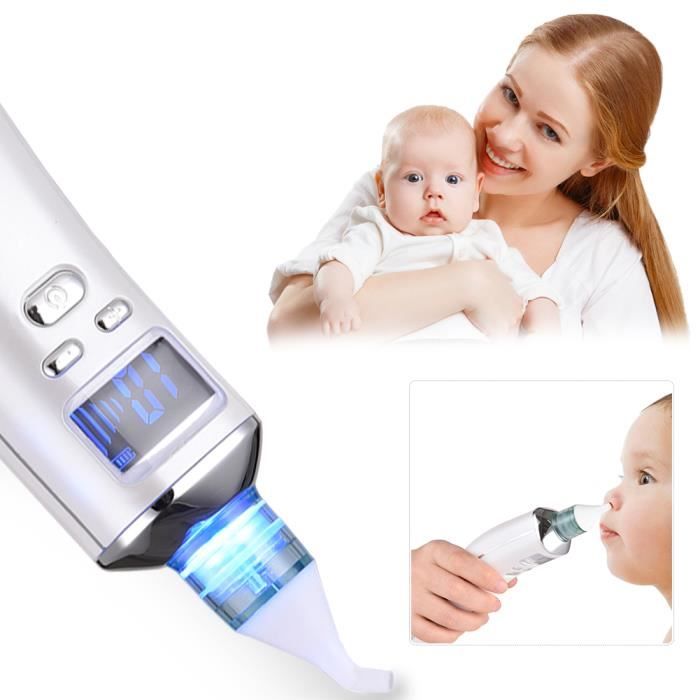 Ensemble de deux Mouche Bébé électrique USB Aspirateur Nasal 5 Niveaux  écran LCD Nettoyer Nez pour Bébés et Nourrissons Blanc - Cdiscount  Puériculture & Eveil bébé