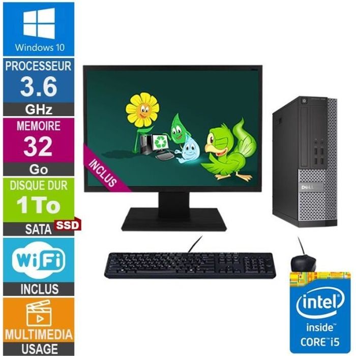 Acheter PC Dell 7020 SFF i5-4570 3.60GHz 32Go/1To SSD Wifi W10 + Ecran 24 Reconditionné - 399,00 € PC Dell 7020 SFF i5-4570 3.60GHz 32Go/1To SSD Wifi W10 + Ecran 24 Reconditionné - Dell reconditionné disponible sur Cdiscount Seconde Vie