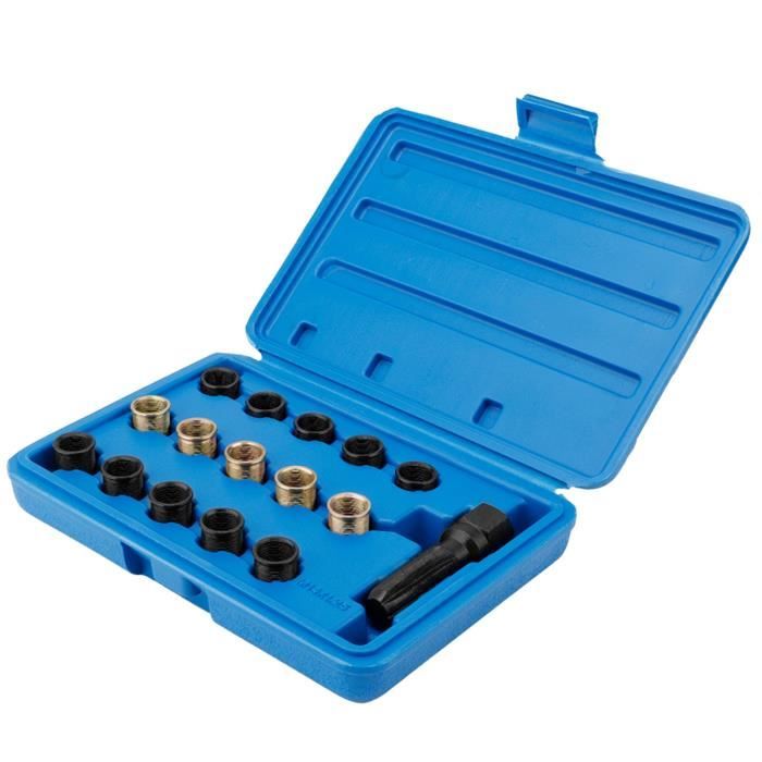 Kit 16Pcs Outils Réparation Bougie D'Allumage - Taraud Et Filets Pour Réparer Filetage Moteur