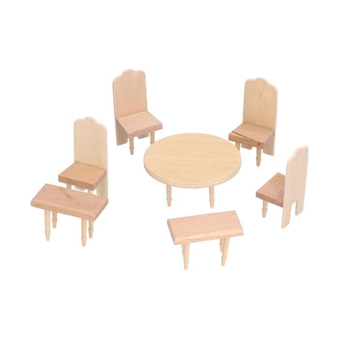 Set Meubles Miniatures Fer – Table, Chaises, Canapé – Maison De Poupées 1/12 – Occasion