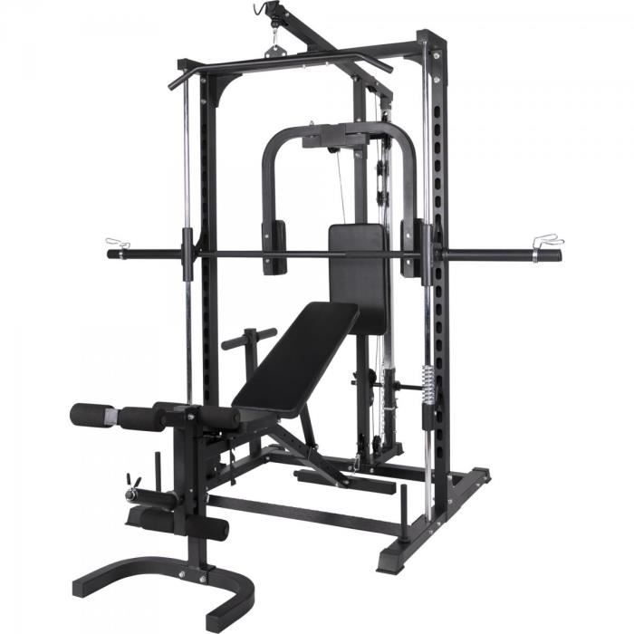 Gorilla Sports Home Gym Presse A Charge Guidee Et Banc De Musculation Reglable Prix Pas Cher Cdiscount