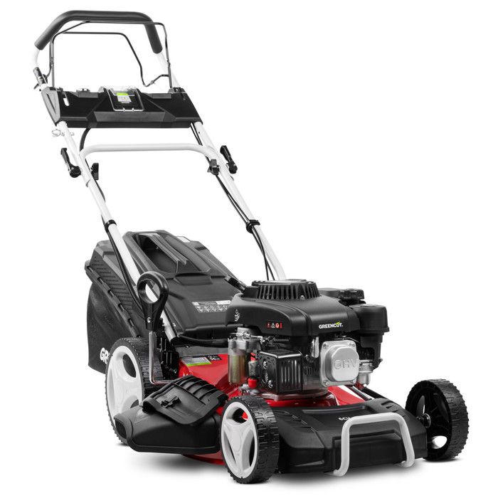 Tondeuse à gazon thermique - Greencut GLM770XE - 150cc 4cv - autotractée - démarrage électrique – largeur coupe 46cm - bac 55L