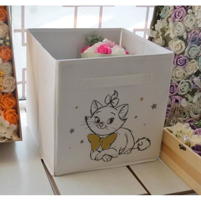 Tiroir De Rangement Tissu 30x30x30 Cm Blanc Chat Achat