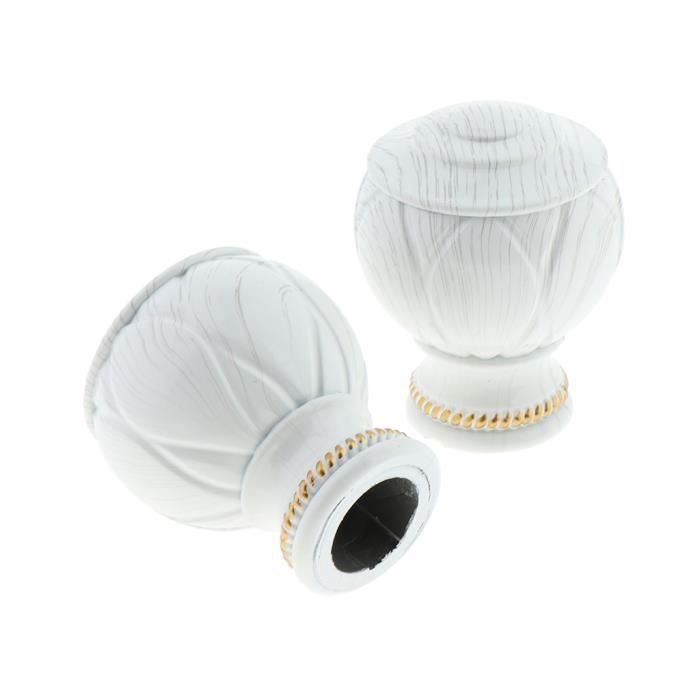 Embouts Tringle à Rideau EMagTech - 2 Pièces Métal Noir - Pour Tringles 28mm - Déco Moderne
