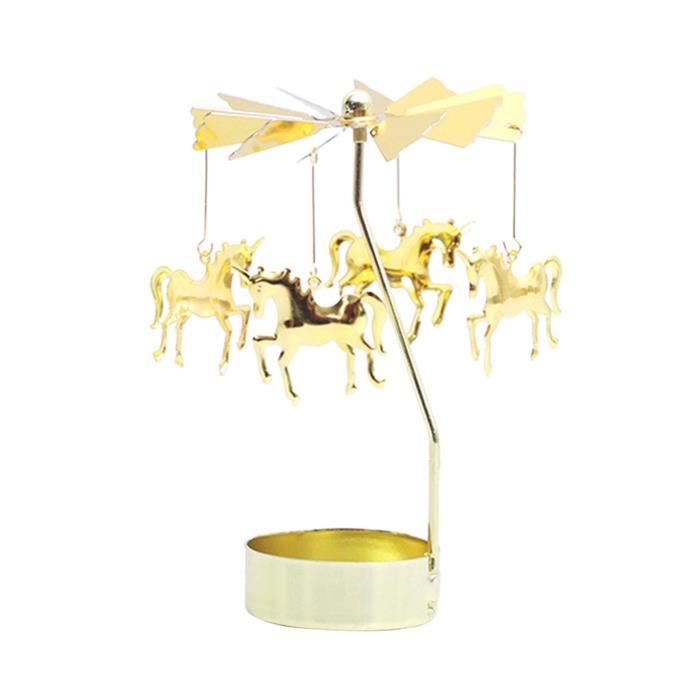 Lot De 3 Bougeoirs Rotatifs En Forme De Carrousel - Décoration De Noël, Mariage, événement - Fonctionne Avec Une Bougie Chauffe-plat