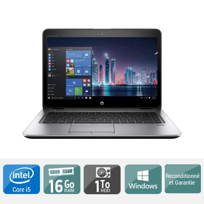 HP - Ordinateur Portable EliteBook 840 G3 - Intel Core i5 - RAM 16 Go - Stockage 1 To HDD - Reconditionné - Hewlett packard