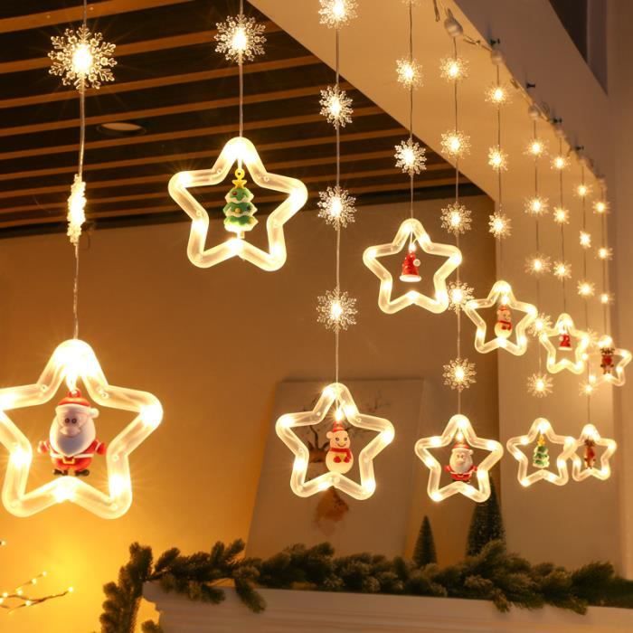 Lumières de fenêtre de Noël de 3 m, lumière de décoration de Noël