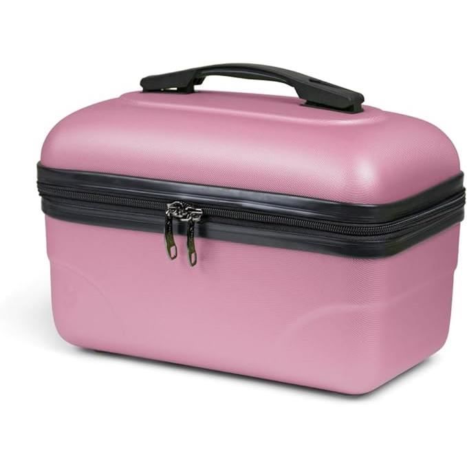 Vanity Rigide KINSTON – (ABS) - Rose - Grande capacité L 30 x H 17 x P 18 cm