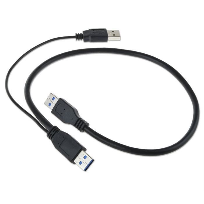 Kingwing Cable Usb 3 0 Alimentation Y 2 Un Male Vers Male Usb Pour Disque Dur Externe Prix Pas Cher Cdiscount