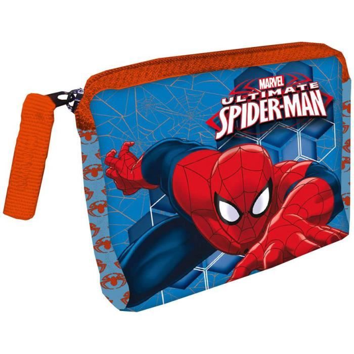 Portemonnaie enfant garçon Spiderman Bleu/orange 14x12cm Bleu Bleu