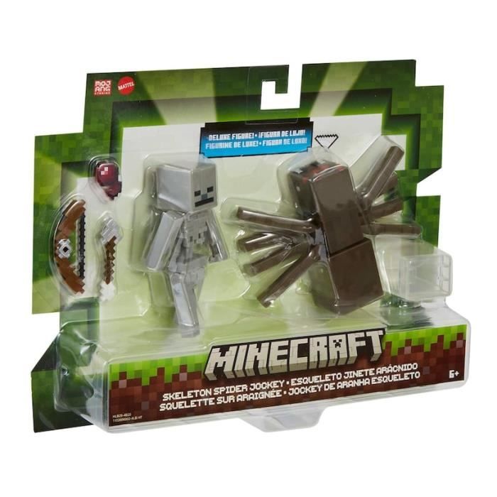 Figurine - MATTEL - MINECRAFT SKELETON SPIDER JOCKEY DELUXE - 2 Pack ...