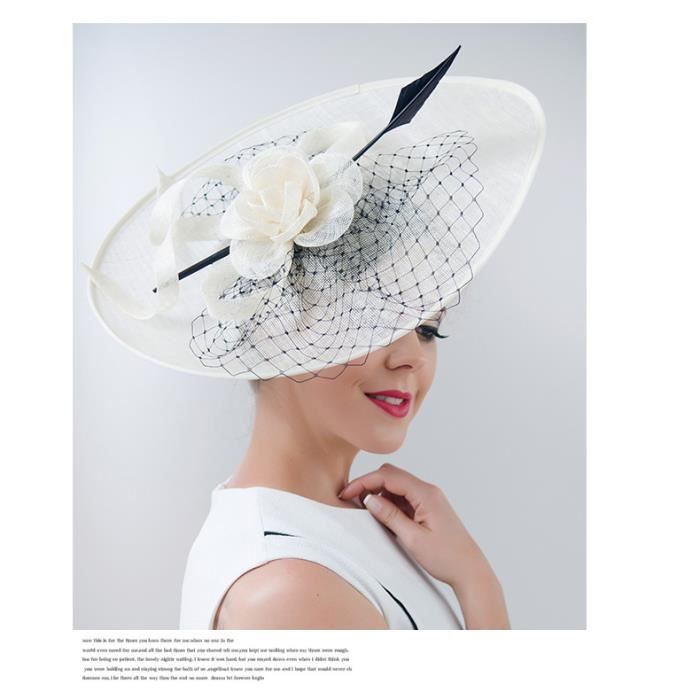 Femme Chapeau De Ceremonie Chapeau Voilette Mariage Cheveux Pour Mariees Fete Blanc Achat Vente Casquette Cdiscount